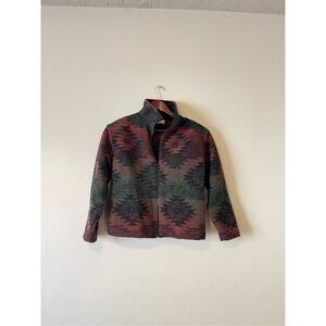 Vintage‎ tribal southwestern printed fleece jacket size medium